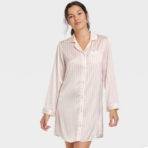 Satin Notch Collar nightgown
